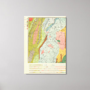 Impressão Em Tela Mapa Geological de New Hampshire