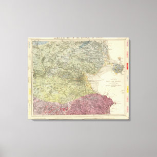 Impressão Em Tela Mapa Geological Dublin