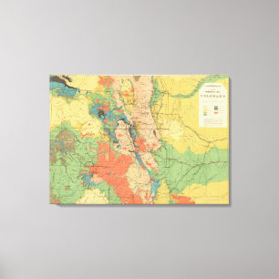 Impressão Em Tela Mapa Geological geral de Colorado
