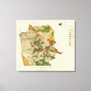 Impressão Em Tela Mapa Geological San Francisco