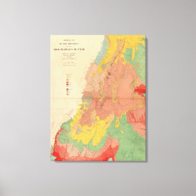 Impressão Em Tela Mapa geológico de Utah (Frente)