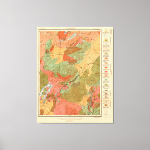 Impressão Em Tela Mapa geológico do quadrilátero do Lake Placid -