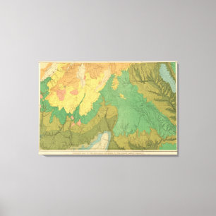 Impressão Em Tela Mapa geológico dos terraços Mesozoic