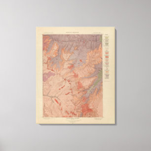 Impressão Em Tela Mapa Geológico, Parte Nacional Yellowstone, Wyomin