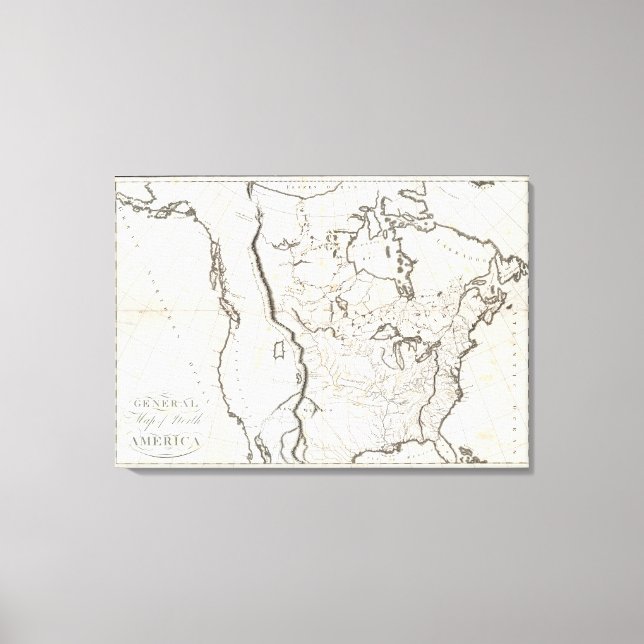 Impressão Em Tela Mapa geral da América do Norte (Frente)