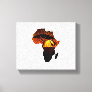 Impressão Em Tela Mapa Girafa Vintage Pai Animais Sul Safari