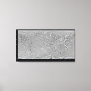 Impressão Em Tela Mapa global da lua de Saturno Dione