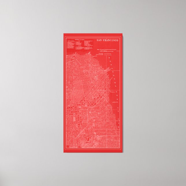 Impressão Em Tela Mapa gráfico de São Francisco (Frente)