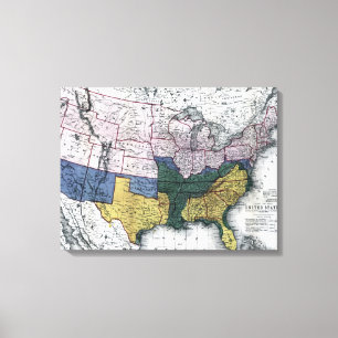 IMPRESSÃO EM TELA MAPA: GUERRA CIVIL, 1864