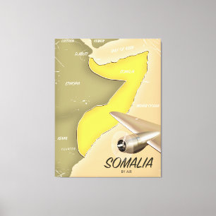 Impressão Em Tela mapa ilustrado da Somália