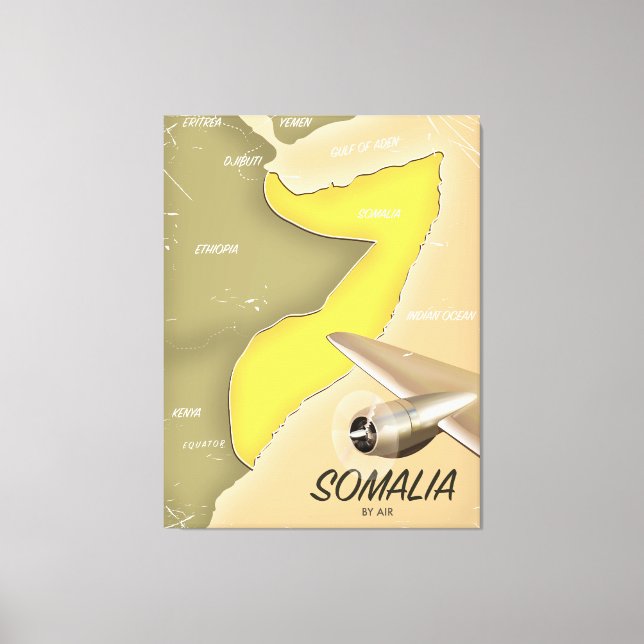 Impressão Em Tela mapa ilustrado da Somália (Frente)