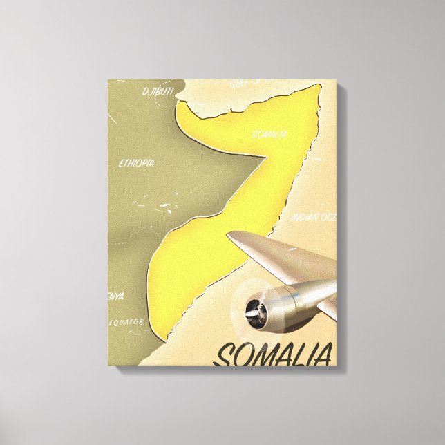 Impressão Em Tela mapa ilustrado da Somália (Frente)