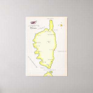 Impressão Em Tela Mapa ilustrado de Ibiza