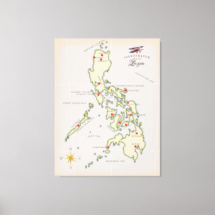 Impressão Em Tela Mapa ilustrado de Luzon Filipinas mapa