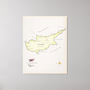 Impressão Em Tela Mapa ilustrado do Qatar