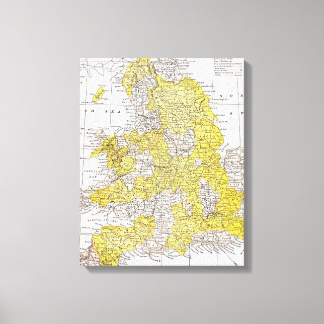 IMPRESSÃO EM TELA MAPA: INGLATERRA E PAREDES (Frente)