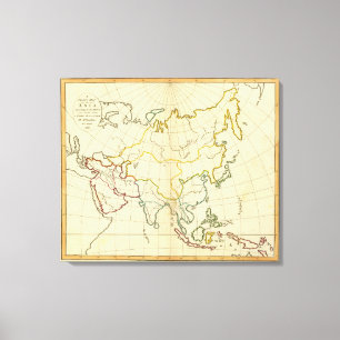 Impressão Em Tela Mapa liso Ásia