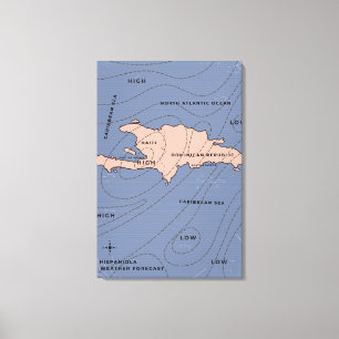 Impressão Em Tela Mapa meteorológico de Hispaniola