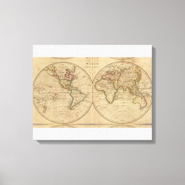 Impressão Em Tela Mapa Mundial 4 (Frente)