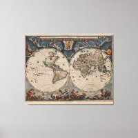 Mapa Mundial Antiquado: Arte Cartográfica Históric