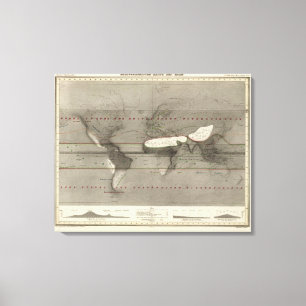 Impressão Em Tela Mapa Mundial de Precipitação