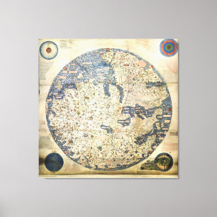 Impressão Em Tela Mapa Mundial Mapamúndi Monge Veneziano Fra Mauro