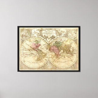 Impressão Em Tela Mapa Mundial Mappa Totius Mundi (1775)