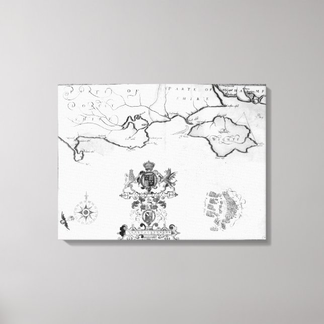 Impressão Em Tela Mapa n.o 7 que mostra o itinerário da frota Armada (Frente)