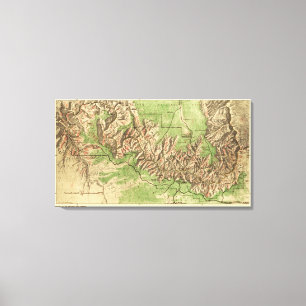 Impressão Em Tela Mapa nacional de ParkPanoramic do Grand Canyon