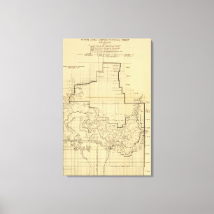 Impressão Em Tela Mapa nacional de ParkPanoramic do Grand Canyon