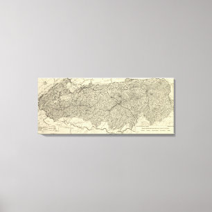 Impressão Em Tela Mapa Nacional do Parque Nacional das Montanhas do