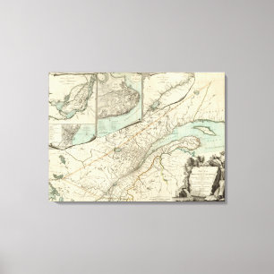 Impressão Em Tela Mapa novo da província de Quebeque