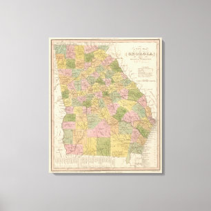 Impressão Em Tela Mapa novo de Geórgia