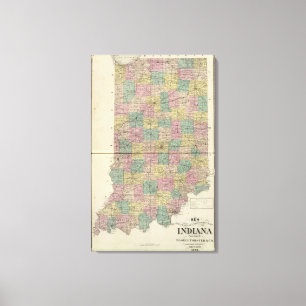 Impressão Em Tela Mapa novo secional e do distrito de Indiana