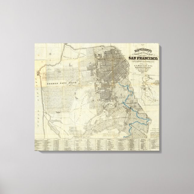 Impressão Em Tela Mapa oficial da cidade de São Francisco de Bancrof (Frente)