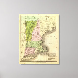 Impressão Em Tela Mapa oriental de Olney dos estados