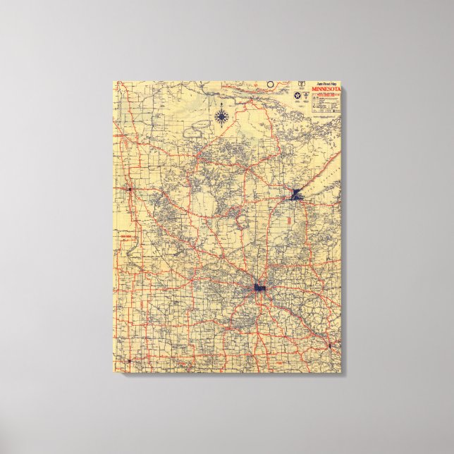 Impressão Em Tela mapa padrão de Minnesota (Frente)