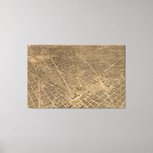 Impressão Em Tela Mapa pictórico do vintage de C.C. de Washington