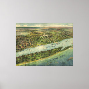 Impressão Em Tela Mapa pictórico do vintage de West Palm Beach