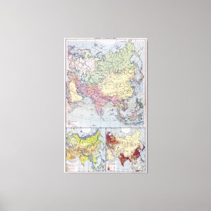 Impressão Em Tela Mapa político   Ásia