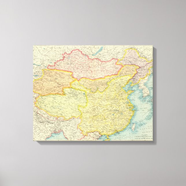 Impressão Em Tela Mapa político da China (Frente)