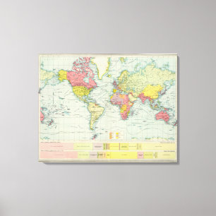 Impressão Em Tela Mapa político do mundo