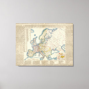 Impressão Em Tela Mapa político militar de Europa