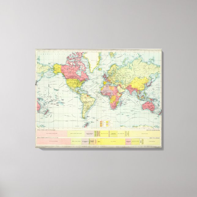 Impressão Em Tela Mapa político mundial (Frente)