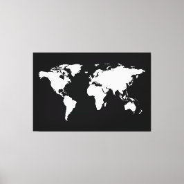 Impressão Em Tela mapa preto branco