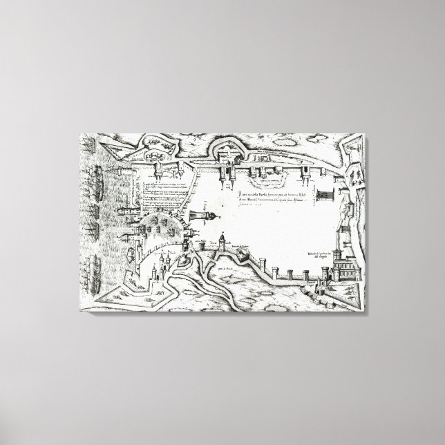 Impressão Em Tela Mapa que ilustra La Rochelle ocupada (Frente)