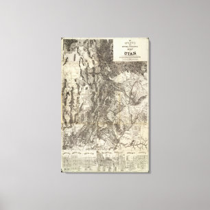 Impressão Em Tela Mapa secional do oeste e topográfico novo de Utá