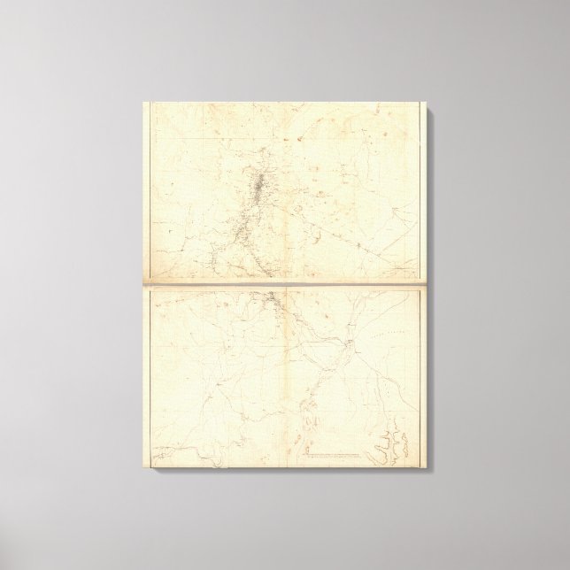 Impressão Em Tela Mapa Topográfico da Região Mineira de Washoe (Frente)