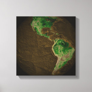 Impressão Em Tela Mapa topográfico da terra