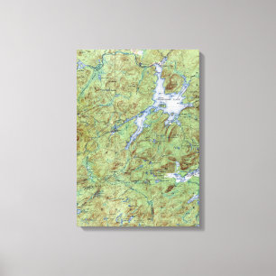 Impressão Em Tela Mapa topográfico de New York do lago cranberry do